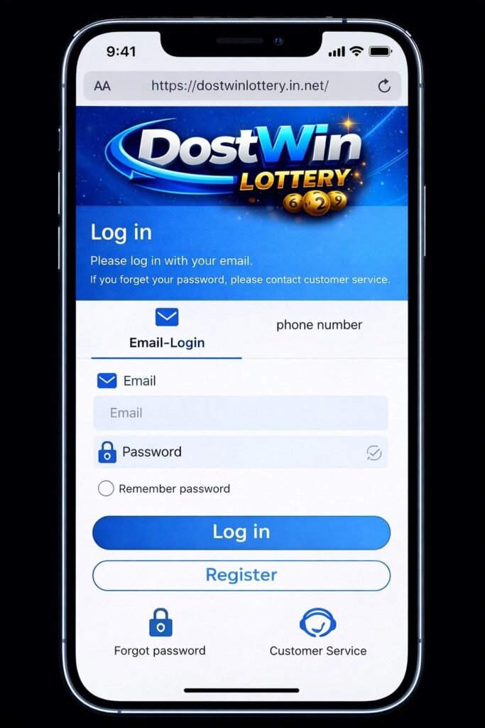 DostWin login page mobile sign in screen